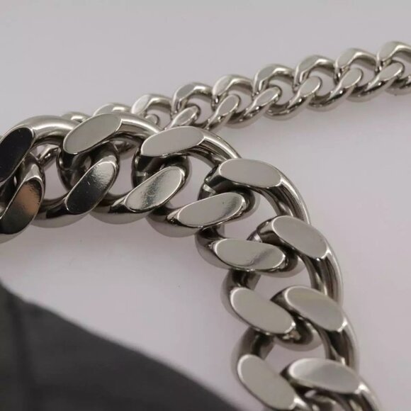 Stella MacCartney Chain Hand Bag Leather 2way Black Silver Auth mr934 - Picture 10 of 16